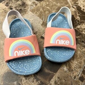 Nike Kids Rainbow Sandals - Pink and Blue 5C